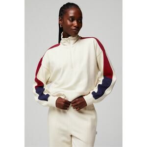 NWT Fabletics Year Round Terry Half Zip Sweatshirt Colorblock Size L